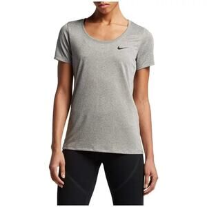 Nike NWOT Gray Dry Legend Dri-FIT Scoop Neck Training Tee Shirt Size XS